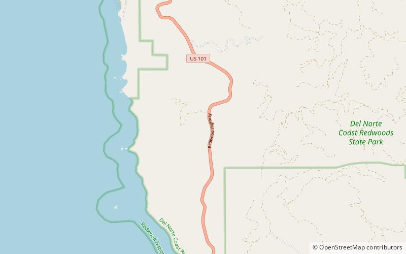 Parc d'État Del Norte Coast Redwoods location map