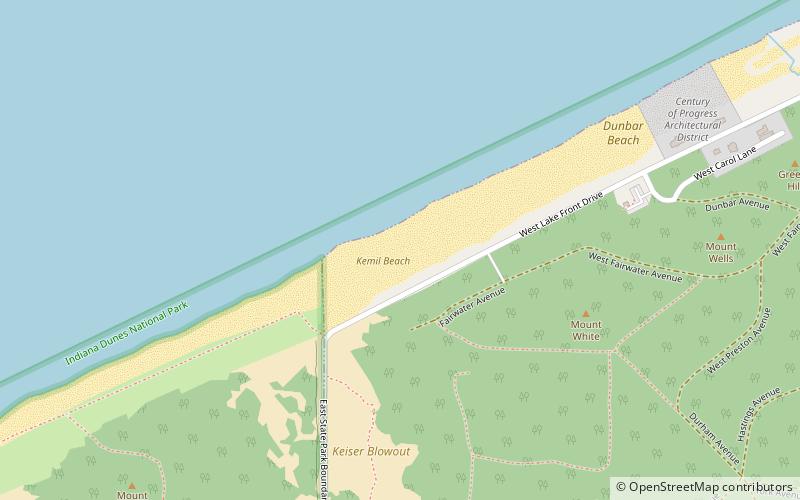 kemil beach indiana dunes national lakeshore location map