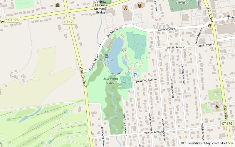 mill pond park newington location map