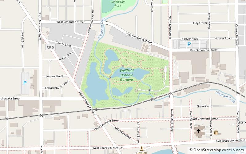Wellfield Botanic Gardens location map