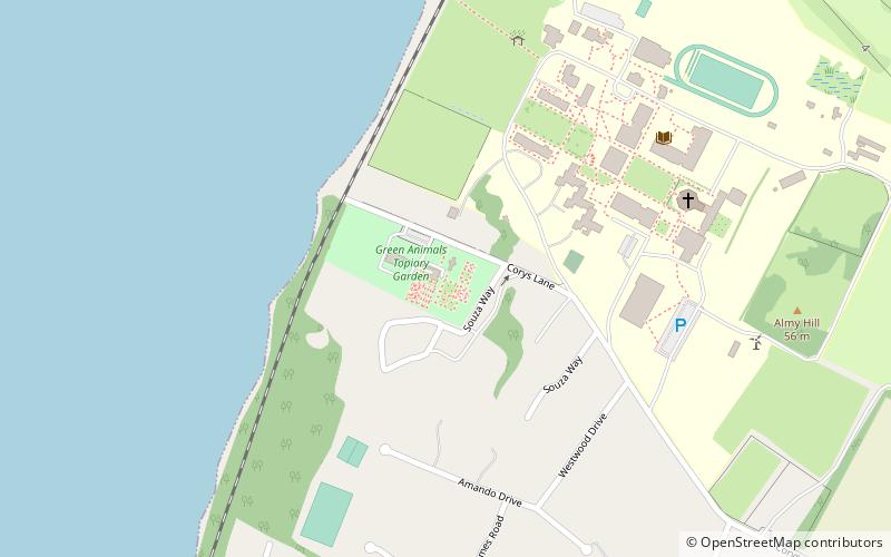 Jardín de topiaria de animales verdes location map