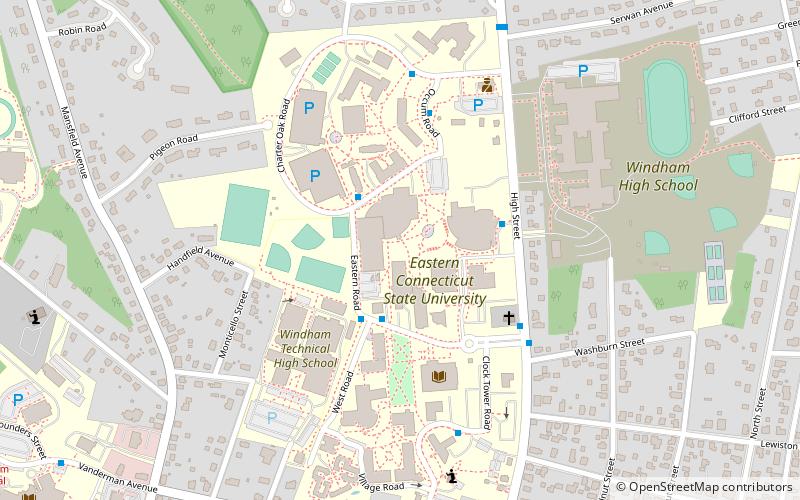 Eastern Connecticut State University location map