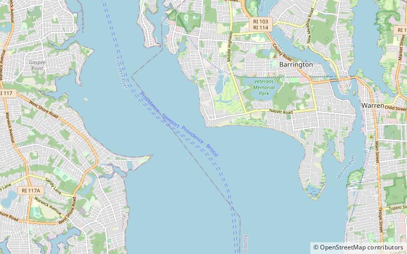 Nayatt Point Light location map