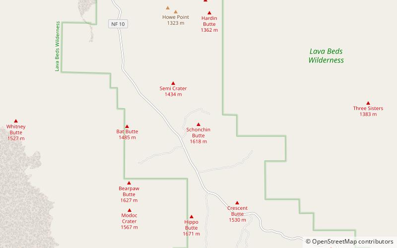 Schonchin Butte location map