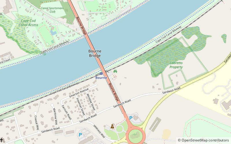 Bourne Bridge location map