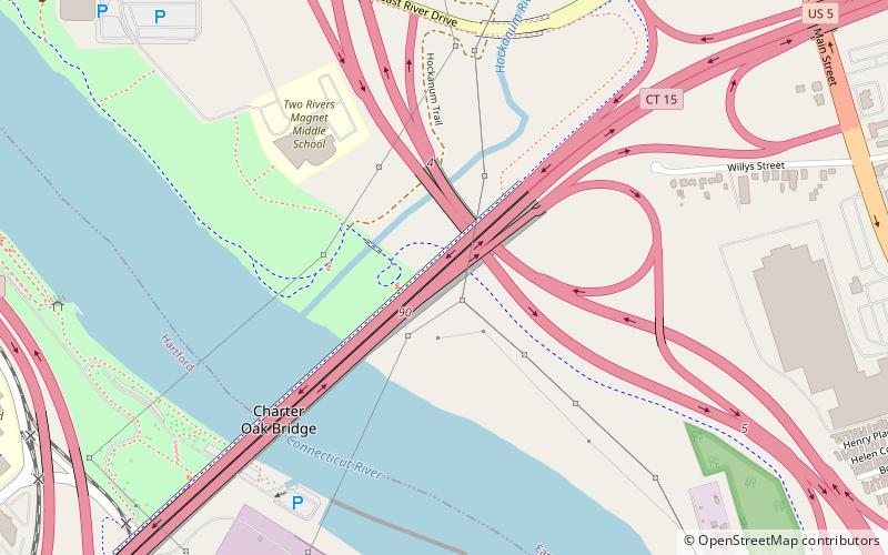 Charter Oak Bridge location map