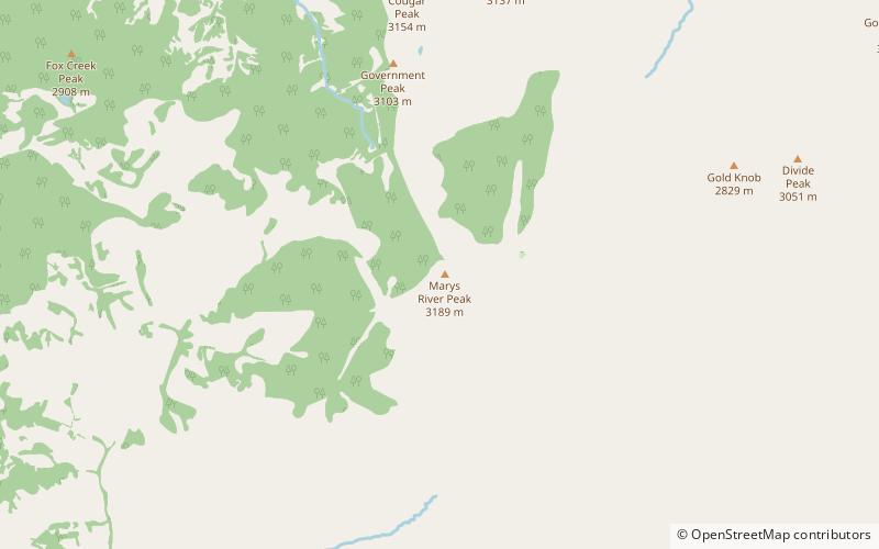 Marys River Peak location map