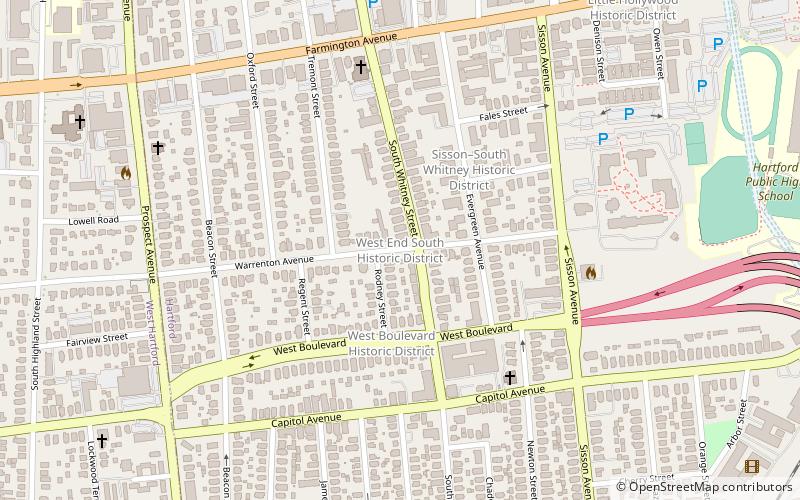 West End South Historic District location map