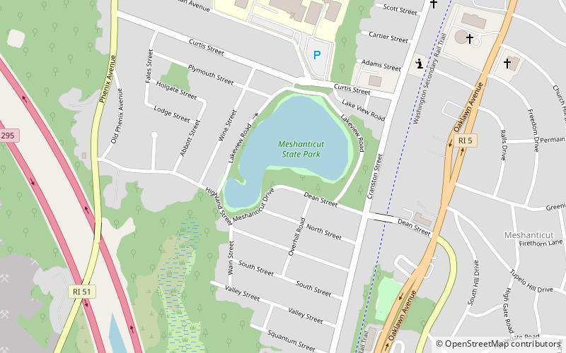 meshanticut park and pond cranston location map
