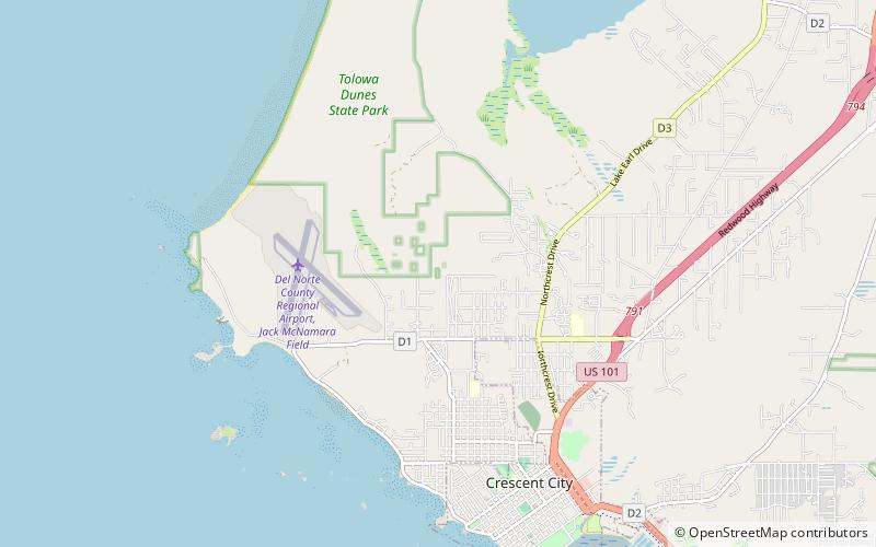 Tolowa Dunes State Park location map