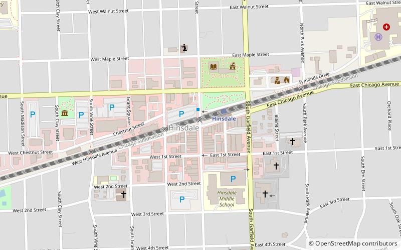 Downtown Hinsdale Historic District location map