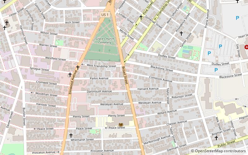 Parkis–Comstock Historic District location map