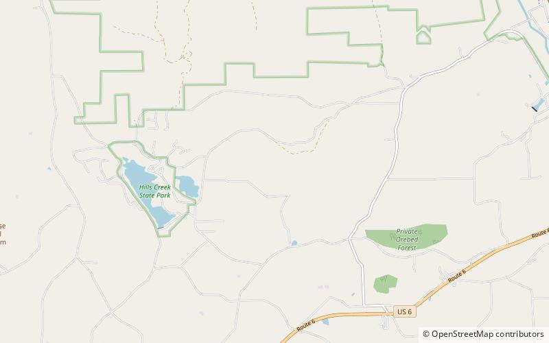 Hills Creek State Park location map