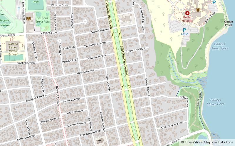 Blackstone Boulevard–Cole Avenue–Grotto Avenue Historic District location map
