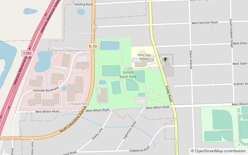 sunset knoll park lombard location map