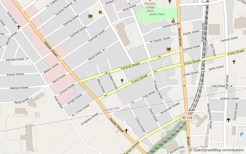 South Central Falls Historic District location map