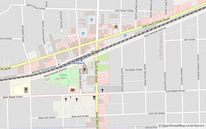 DuPage Theatre and DuPage Shoppes location map