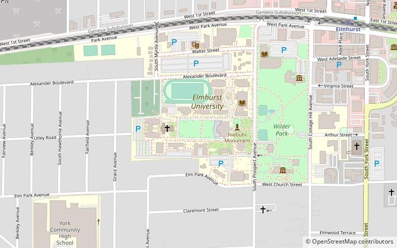 Elmhurst College location map