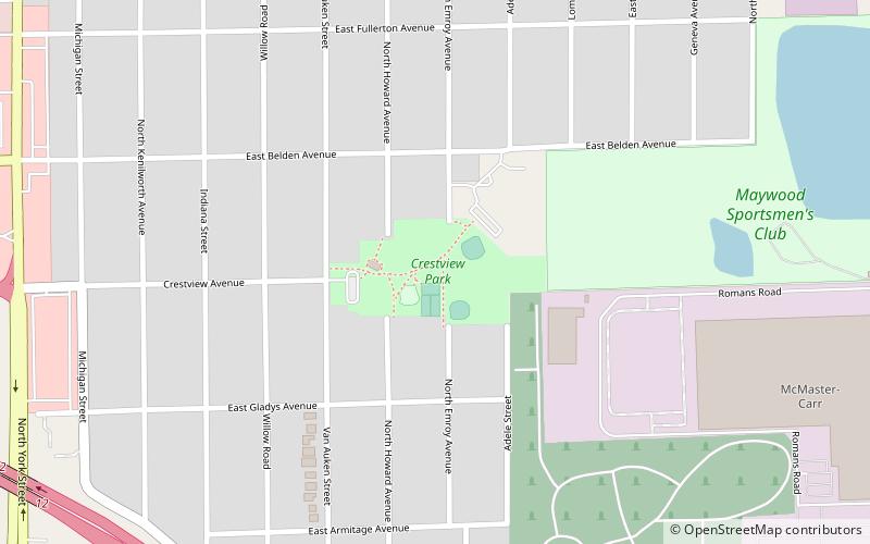 crestview park elmhurst location map