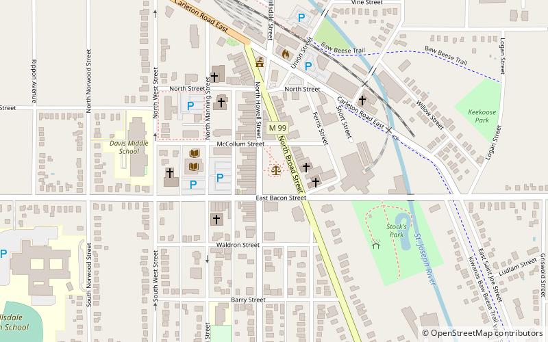 Hillsdale County Courthouse location map