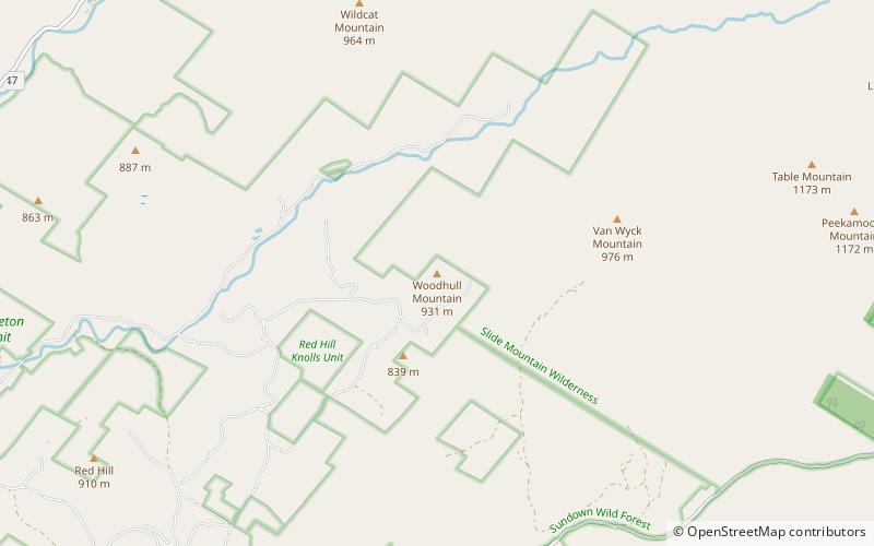 woodhull mountain catskill park location map