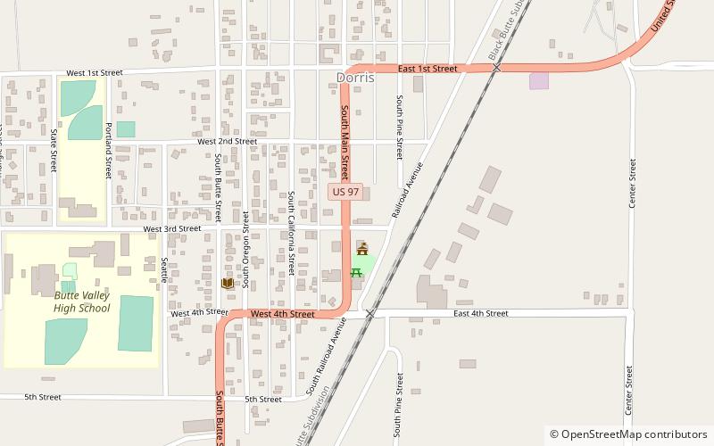 Dorris location map