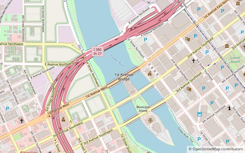 First Avenue Bridge location map