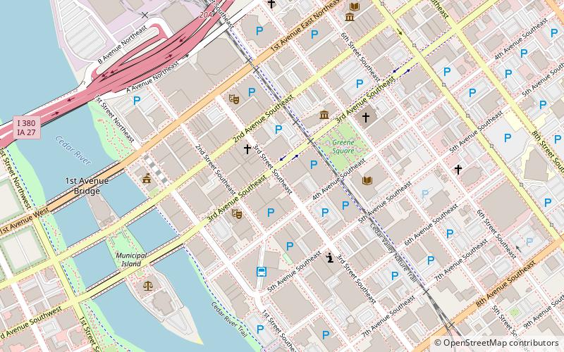 Cedar Rapids Central Business District Commercial Historic District location map