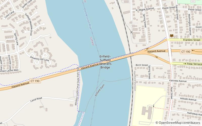 Enfield–Suffield Veterans Bridge location map
