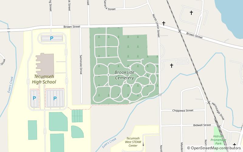 Brookside Cemetery location map