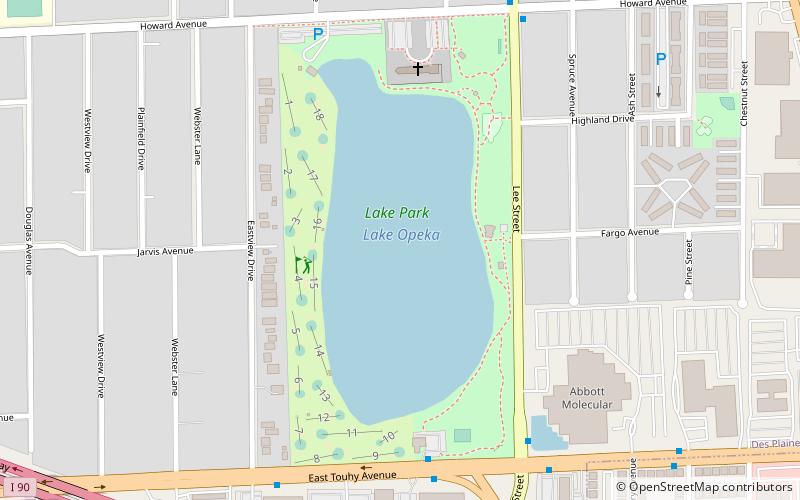 lake opeka des plaines location map