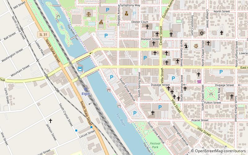 Elgin Downtown Commercial District location map