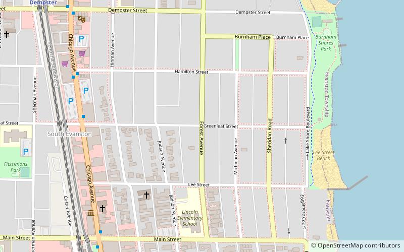 Evanston Lakeshore Historic District location map