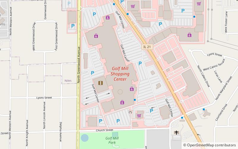 Golf Mill Shopping Center location map