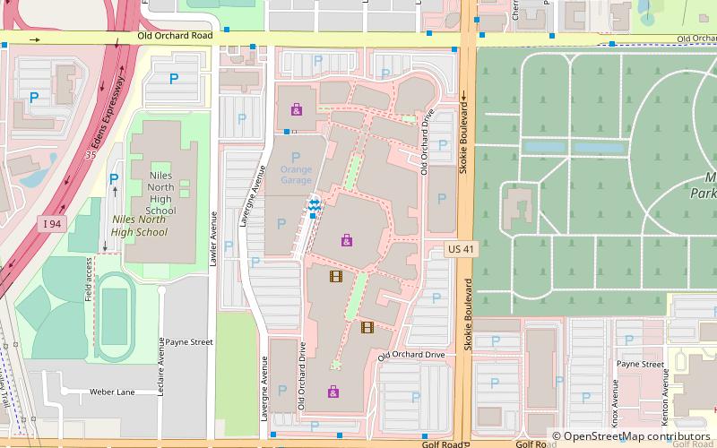 Westfield Old Orchard location map