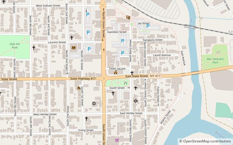 Olean Public Library location map