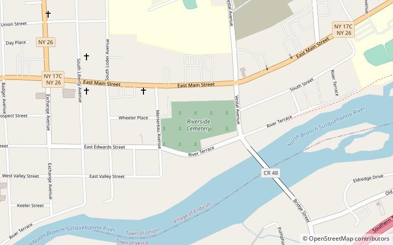 Riverside Cemetery location map