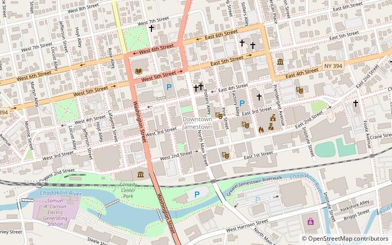 Jamestown Downtown Historic District location map