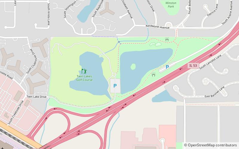 Twin Lakes Golf Course location map