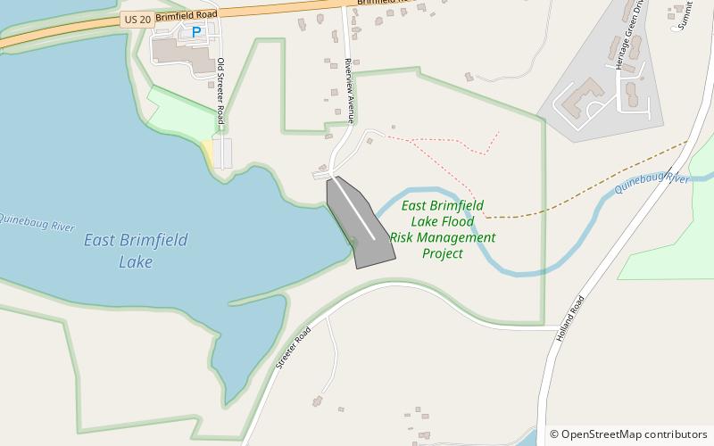 East Brimfield Dam location map