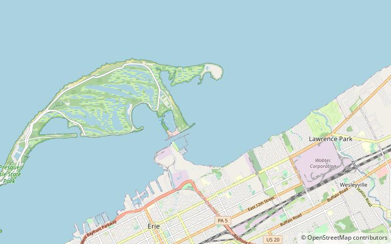 Erie Harbor North Pier Light location map