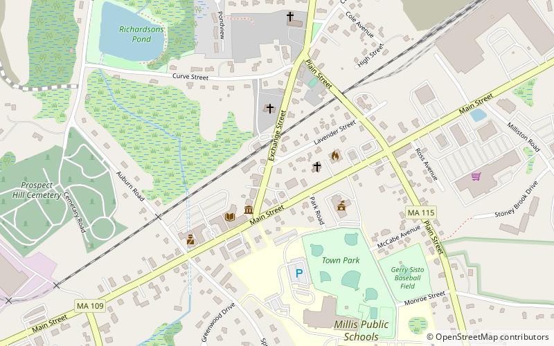 Millis location map