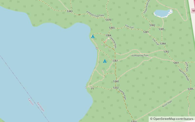 Ponkapoag Camp of Appalachian Mountain Club location map