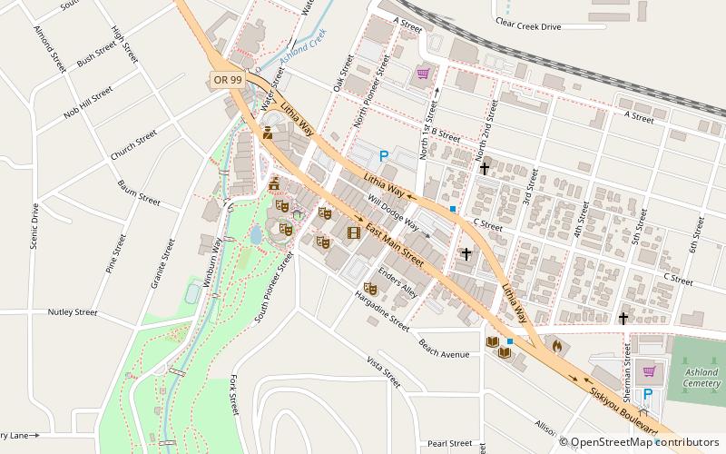 Ashland Downtown Historic District location map