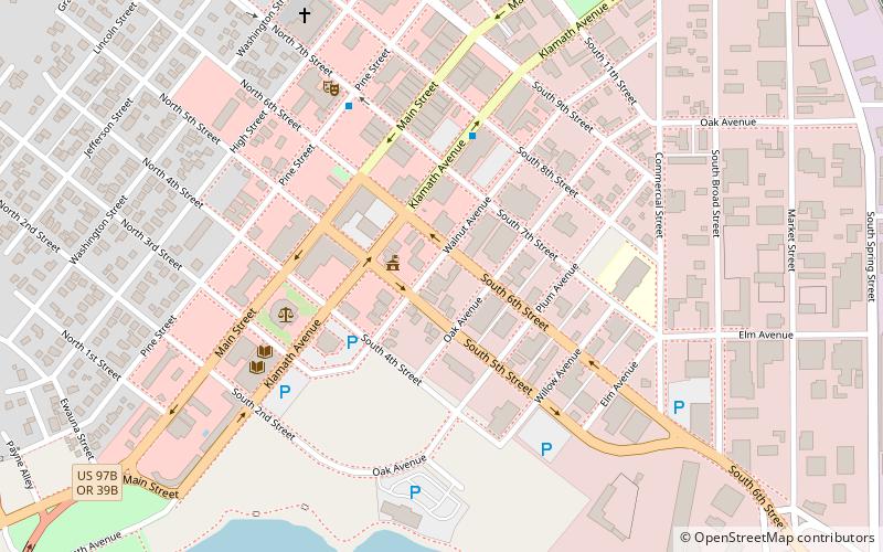 Klamath Falls City Hall location map