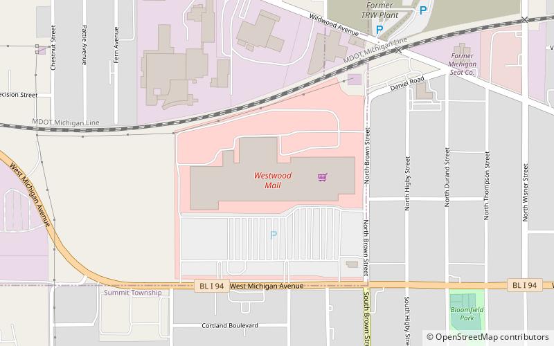 Westwood Mall location map