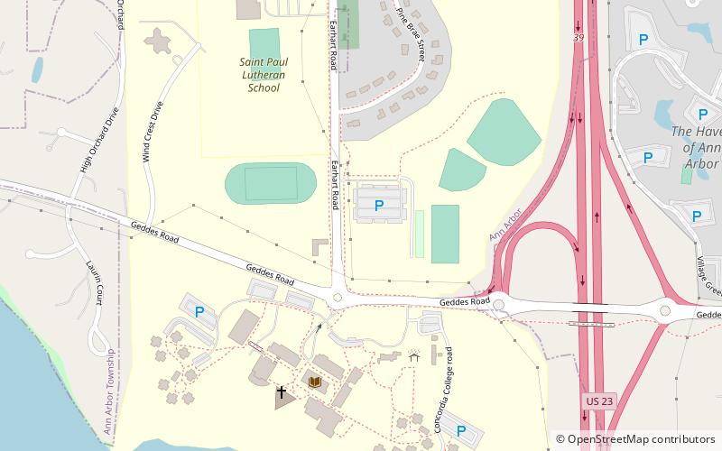 Concordia University Ann Arbor location map