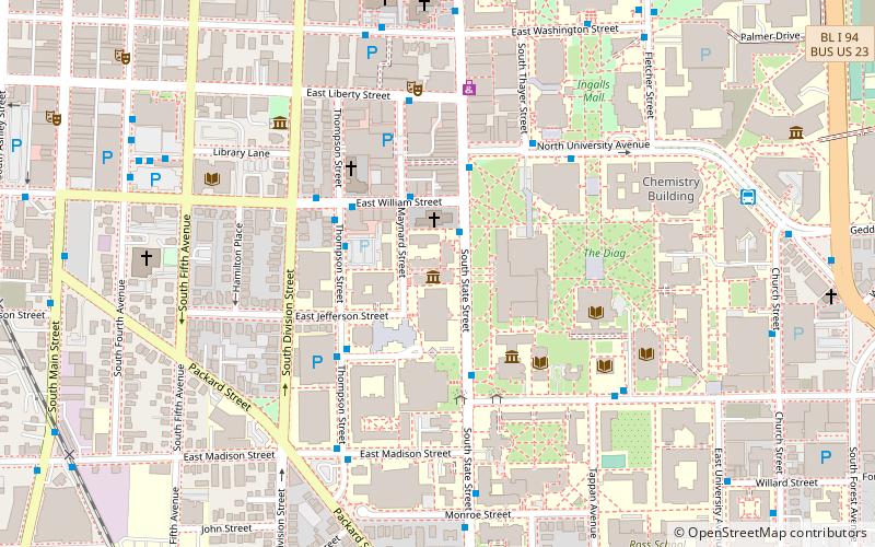 Kelsey Museum of Archaeology location map