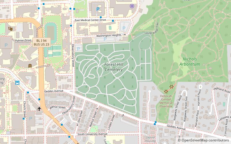 Forest Hill Cemetery location map