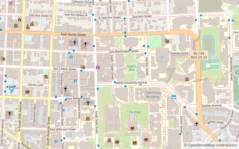 Hill Auditorium location map